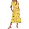 Zeagoo Women Summer Midi A Line Dress Short Sleeve Casual Flowy Tiered Beach Long Sundress with Pockets 2026 Vacation Travel(Bf351)