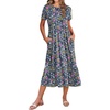 Zeagoo Women Summer Midi A Line Dress Short Sleeve Casual Flowy Tiered Beach Long Sundress with Pockets 2026 Vacation Travel(Rose Red Floral)