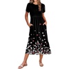 Zeagoo Women Summer Midi A Line Dress Short Sleeve Casual Flowy Tiered Beach Long Sundress with Pockets 2026 Vacation Travel(Sf236)