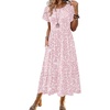 Zeagoo Women Summer Midi A Line Dress Short Sleeve Casual Flowy Tiered Beach Long Sundress with Pockets 2026 Vacation Travel(Xh530)