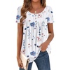 Zeagoo Women Tunics Tops Short Sleeve Summer Shirts Dressy Casual Blouses(Bf112)