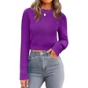 Zeagoo Women’s 2026 Fall Crewneck Cropped Sweaters Long Sleeve Knit Tops(Dark Purple)