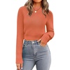 Zeagoo Women’s 2026 Fall Crewneck Cropped Sweaters Long Sleeve Knit Tops(Orange)