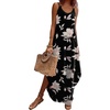Zeagoo Women’s Casual Sundress Summer Maxi Sleeveless V Neck Split Boho Beach Dress Travel Vacation Dress with Pockets(Blue Flora)