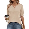 Zeagoo Women’s Short Sleeve Sweater 2026 Spring Summer Tops Clothes(Apricot)