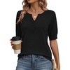 Zeagoo Women’s Short Sleeve Sweater 2026 Spring Summer Tops Clothes(Black)