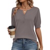Zeagoo Women’s Short Sleeve Sweater 2026 Spring Summer Tops Clothes(Camel)