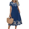 Navy Leaf Print