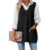 Zeagoo Women’s Sweater Vest 2026 Oversized Sleeveless V Neck Pullovers with Pocket Knitted Fall Outfits(Black)