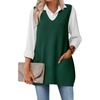 Zeagoo Women’s Sweater Vest 2026 Oversized Sleeveless V Neck Pullovers with Pocket Knitted Fall Outfits(Green)