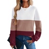 Zeagoo Womens Sweaters 2026 Fashion Fall Tops Crew Neck Long Sleeve Knit Pullover Sweater S-XXL(White Wine Red)