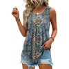Zeagoo Womens Tank Tops Sleeveless Pleated Crew Neck Summer Tunic Tops Dressy Loose Fit Business Casual Blouses 2026(Mz779)
