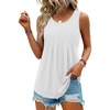 Zeagoo Womens Tank Tops Sleeveless Pleated Crew Neck Summer Tunic Tops Dressy Loose Fit Business Casual Blouses 2026(White)
