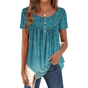 Zeagoo Women Tunics Tops Short Sleeve Summer Shirts Dressy Casual Blouses(Xh363)