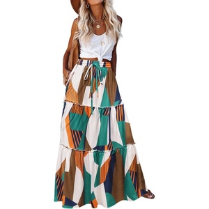 Zeagoo Womens Casual Maxi Skirts for Women 2026 High Waist Boho Skirts Floral Printed Long Flowy Skirt with Pockets(Multicolor)