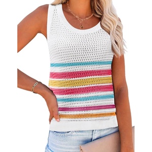 Zeagoo Womens Summer Crochet Sweater Tank Tops Hollow Sleeveless Tops(Tz185)
