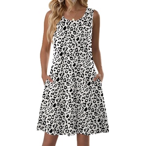 Zeagoo Womens Summer Dress 2026 Sleeveless Casual A-Line Tshirt Sundresses(An19)