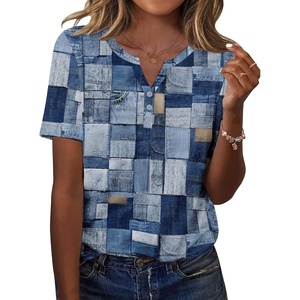 Zeagoo Womens Summer Tops Casual Short Sleeve V Neck T Shirts Dressy Blouse(Multicolor 510)