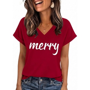 Zeagoo Womens Summer Tops Rolled Short Sleeve Shirts Dressy Casual Blouses(Christmas Red-sd518)
