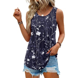 Zeagoo Womens Tank Tops Sleeveless Pleated Crew Neck Summer Tunic Tops Dressy Loose Fit Business Casual Blouses 2026(Sf180)