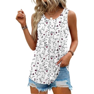 Zeagoo Womens Tank Tops Sleeveless Pleated Crew Neck Summer Tunic Tops Dressy Loose Fit Business Casual Blouses 2026(Sf224)