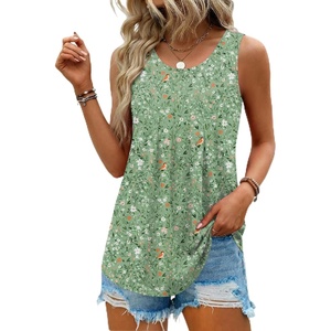Zeagoo Womens Tank Tops Sleeveless Pleated Crew Neck Summer Tunic Tops Dressy Loose Fit Business Casual Blouses 2026(Xh534)