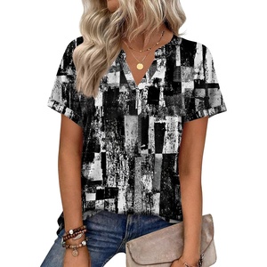 Zeagoo Womens Tops Short Sleeve Summer V Neck Shirts Work Casual Blouses(Striped 332)