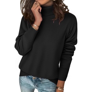 Zeagoo Women’s Turtleneck Sweater Long Sleeve Casual Knit Pullover Top 2026(Black)