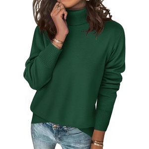 Zeagoo Women’s Turtleneck Sweater Long Sleeve Casual Knit Pullover Top 2026(Green)