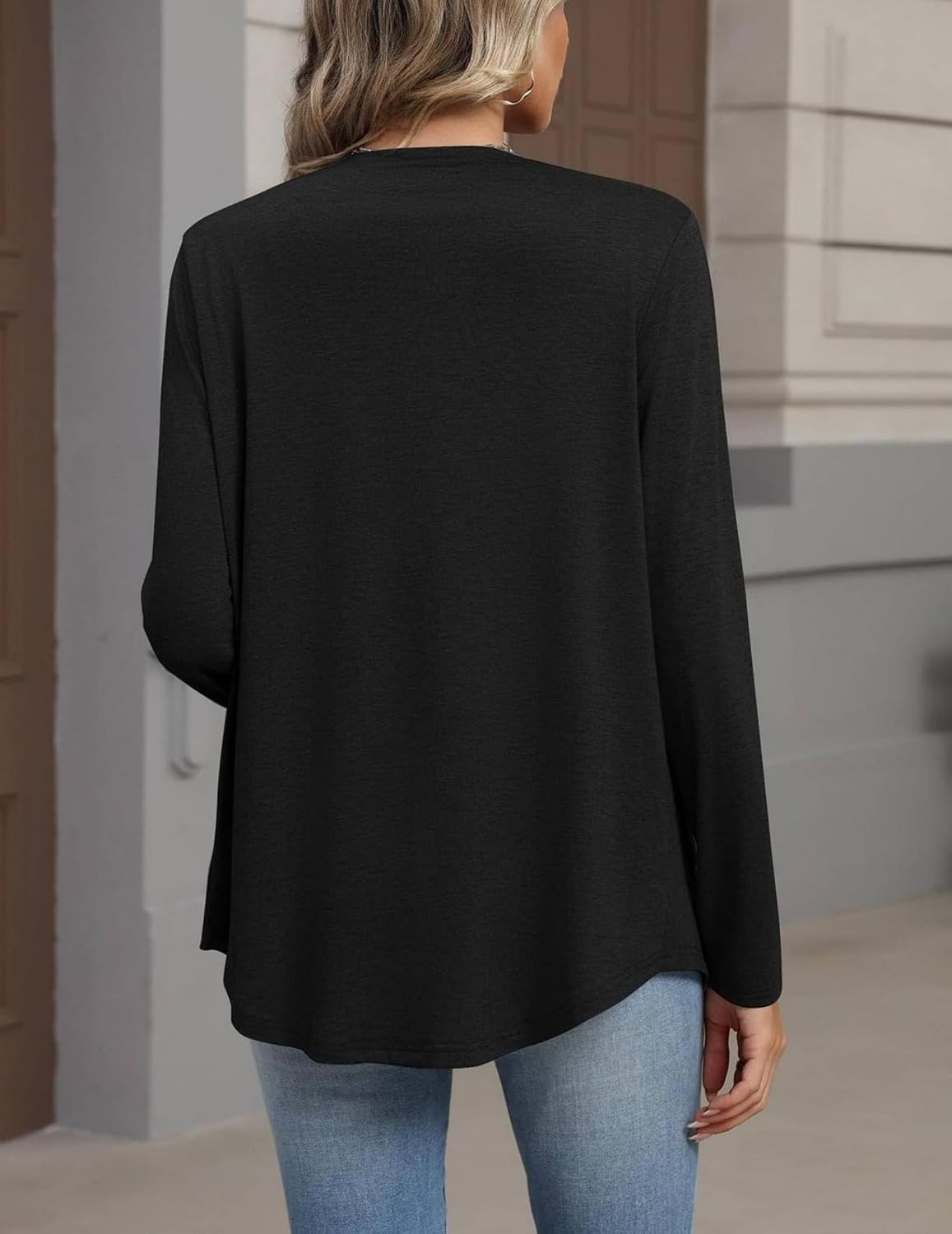 image:imageZeagoo Cardigan Sweaters for Women 2026 Loose Fit Lightweight Fall OutfitsBlack