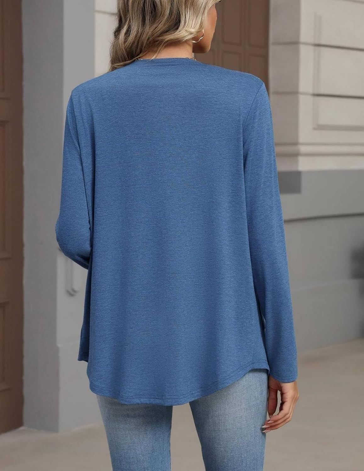 image:imageZeagoo Cardigan Sweaters for Women 2026 Loose Fit Lightweight Fall OutfitsBlue