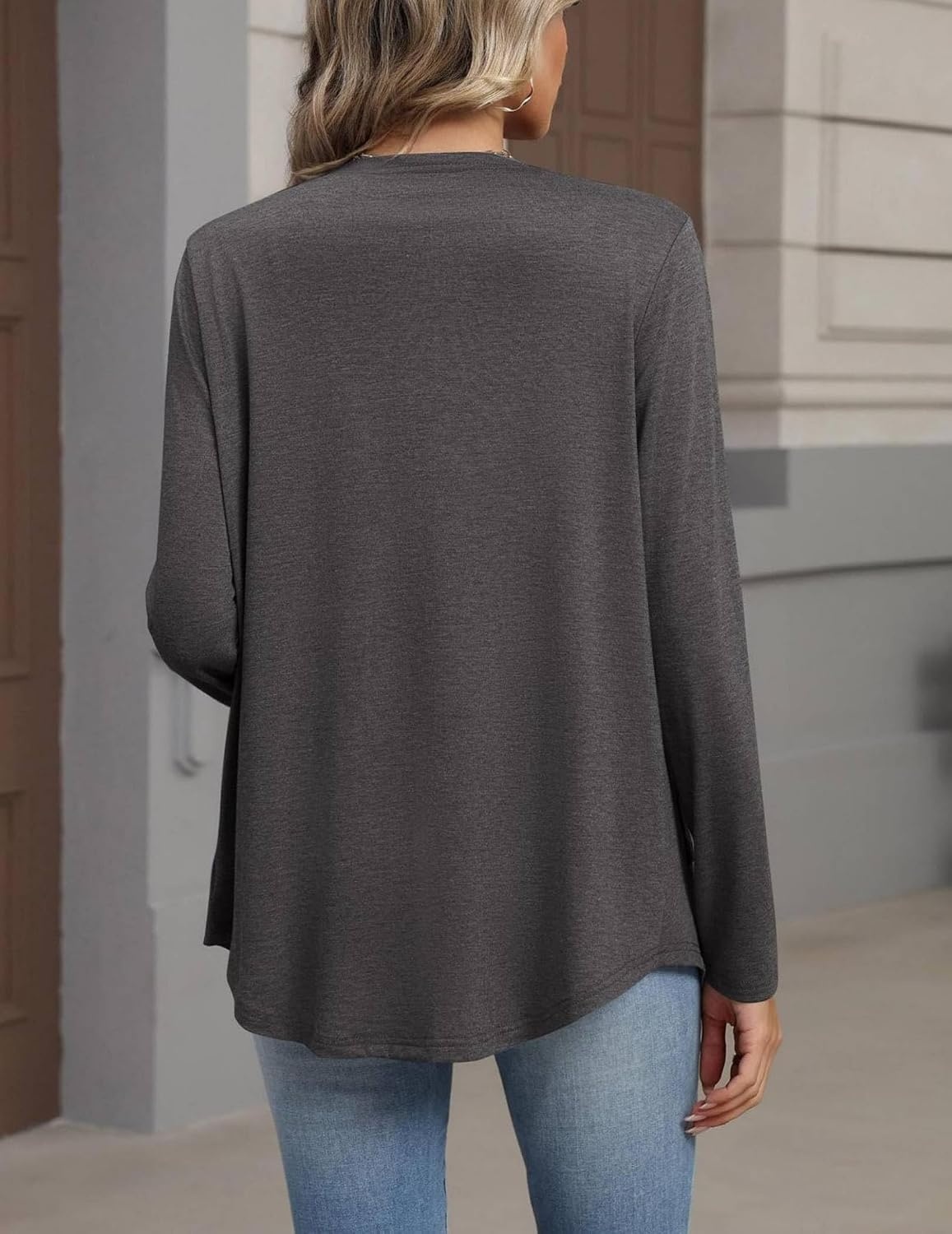 image:imageZeagoo Cardigan Sweaters for Women 2026 Loose Fit Lightweight Fall OutfitsGrey