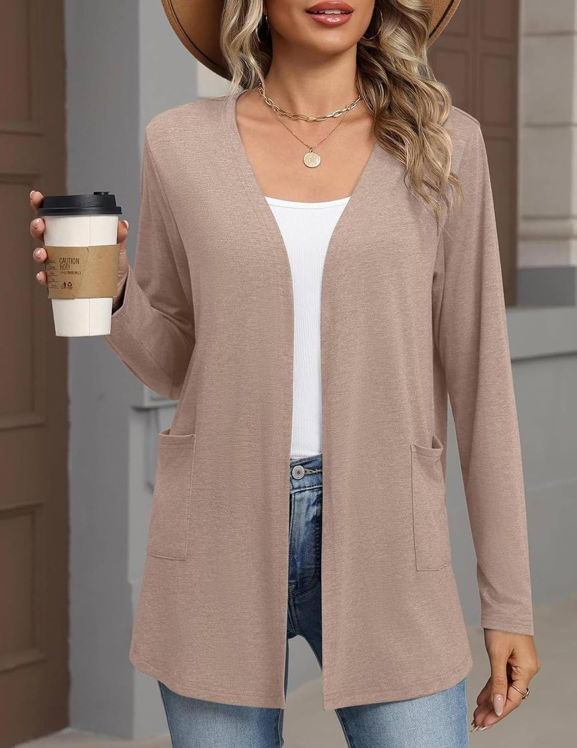 image:imageZeagoo Cardigan Sweaters for Women 2026 Loose Fit Lightweight Fall OutfitsKhaki