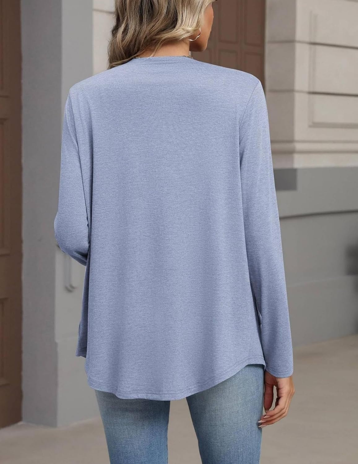 image:imageZeagoo Cardigan Sweaters for Women 2026 Loose Fit Lightweight Fall OutfitsLight Blue