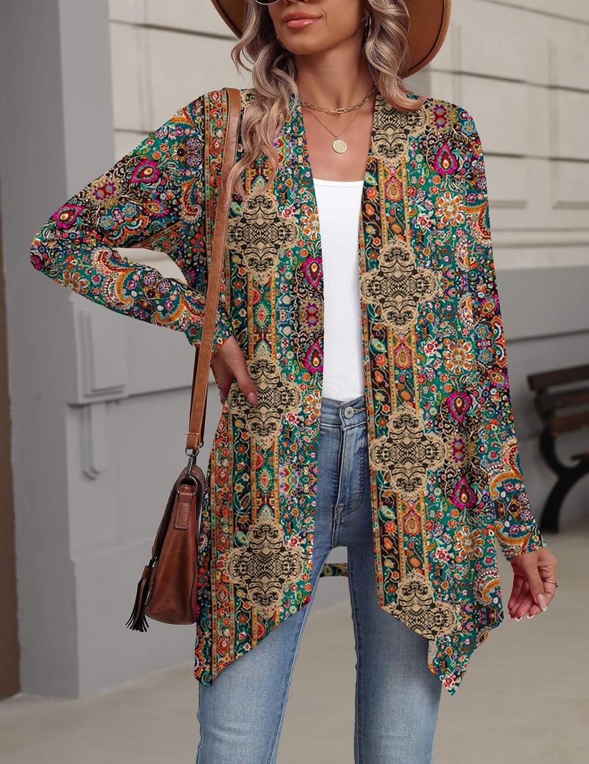 image:imageZeagoo Lightweight Cardigan for Women Long Sleeve Open Front CardigansA Multicolormz721