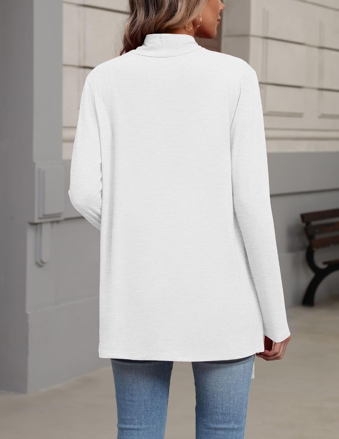 image:imageZeagoo Lightweight Cardigan for Women Long Sleeve Open Front CardigansA White