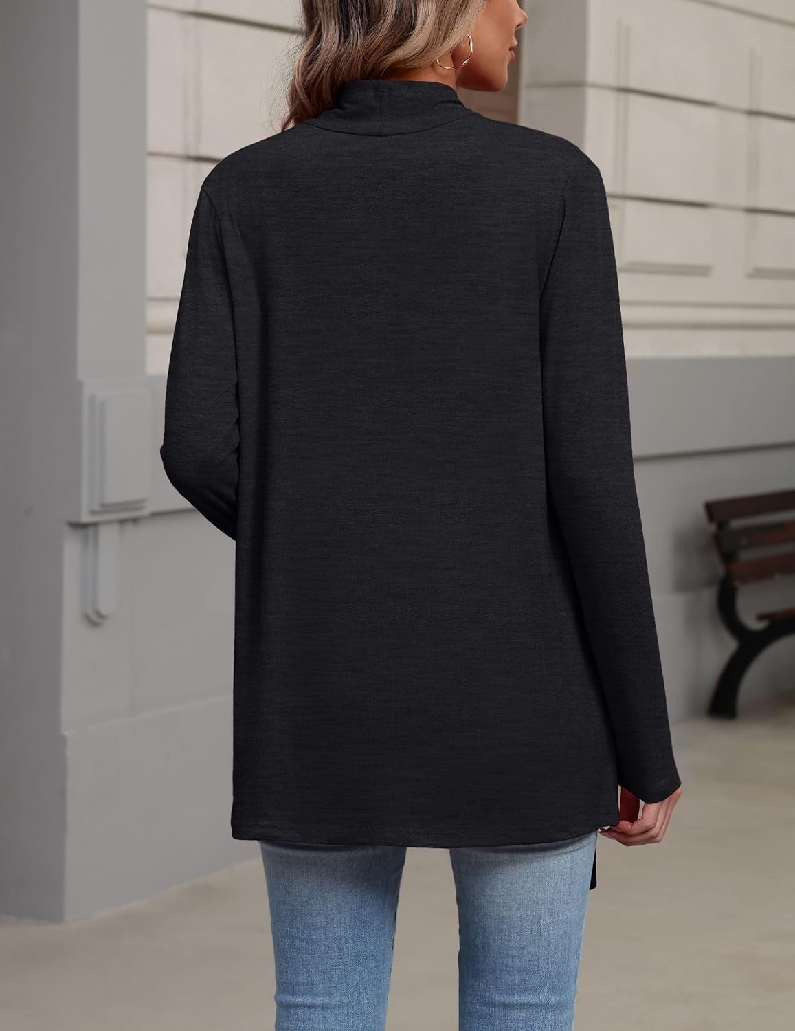 image:imageZeagoo Lightweight Cardigan for Women Long Sleeve Open Front CardigansBlack