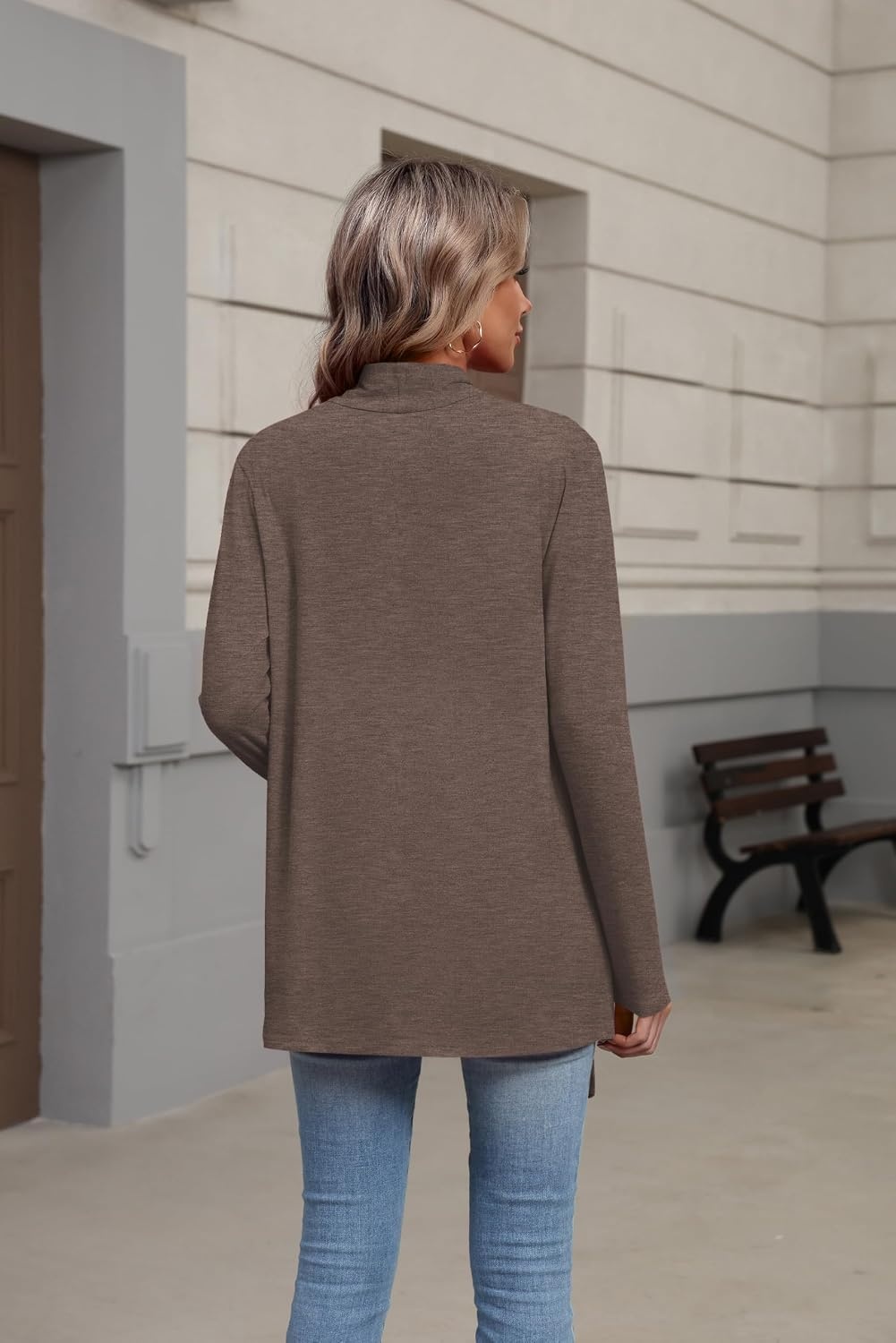 image:imageZeagoo Lightweight Cardigan for Women Long Sleeve Open Front CardigansBrown