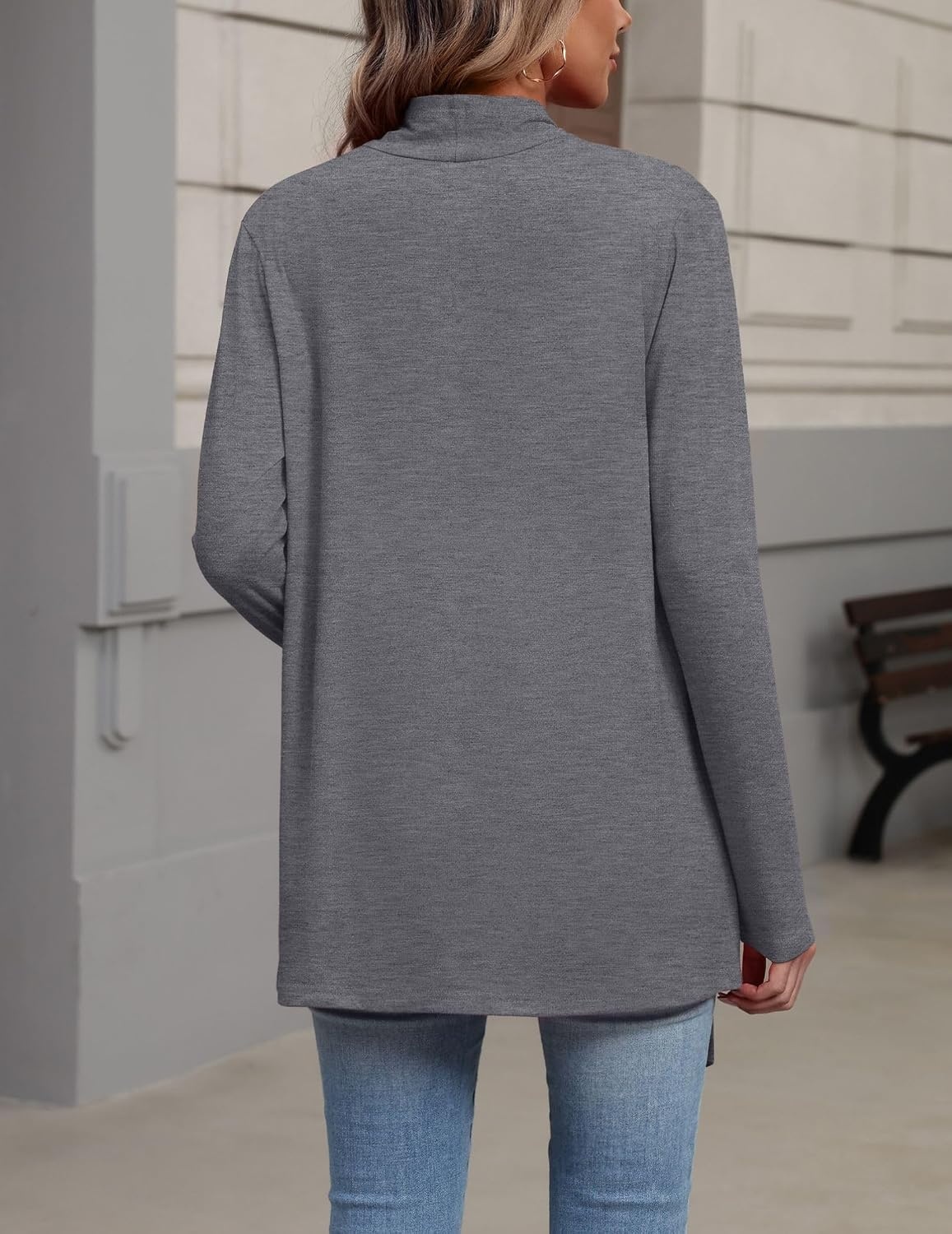image:imageZeagoo Lightweight Cardigan for Women Long Sleeve Open Front CardigansGray