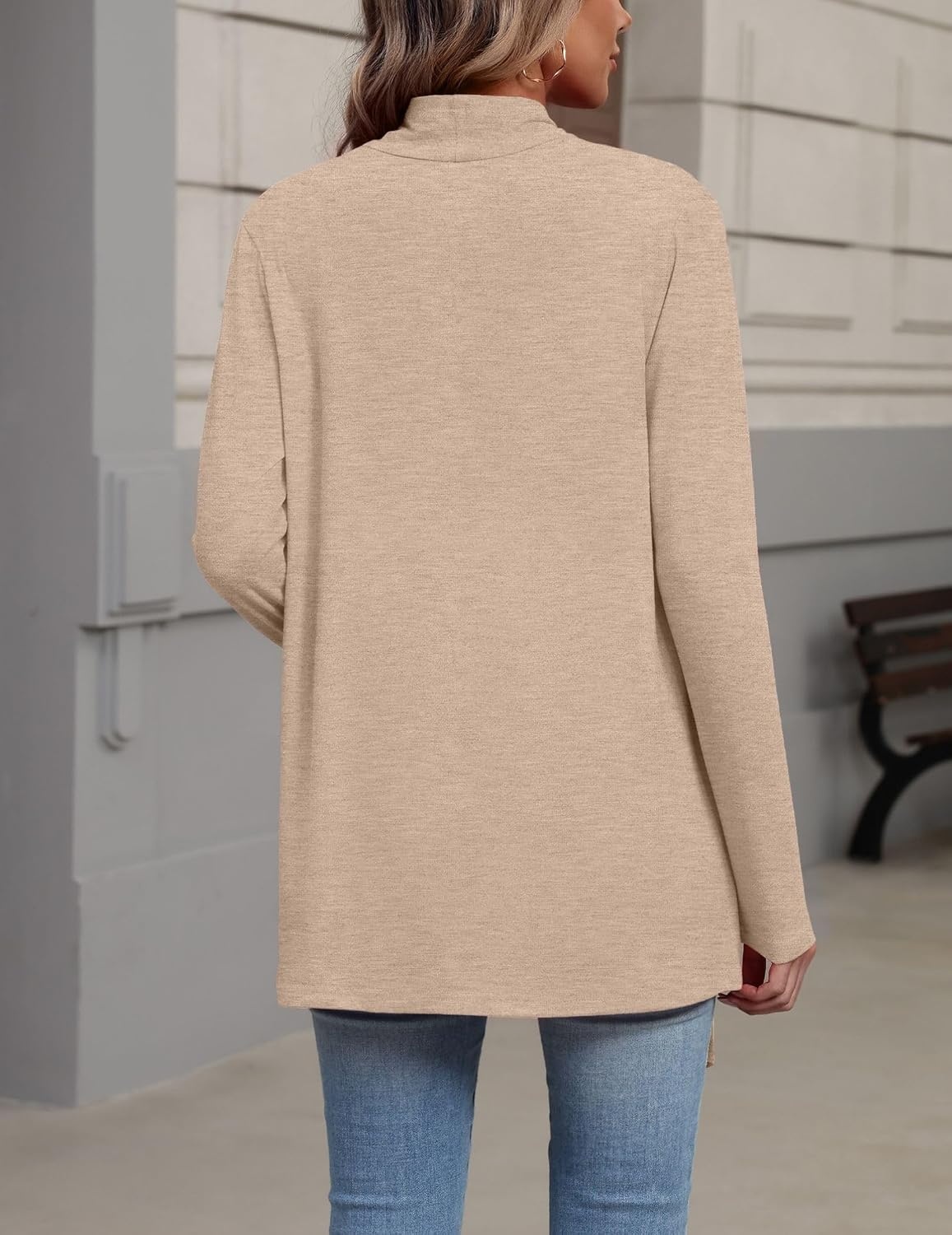 image:imageZeagoo Lightweight Cardigan for Women Long Sleeve Open Front CardigansKhaki