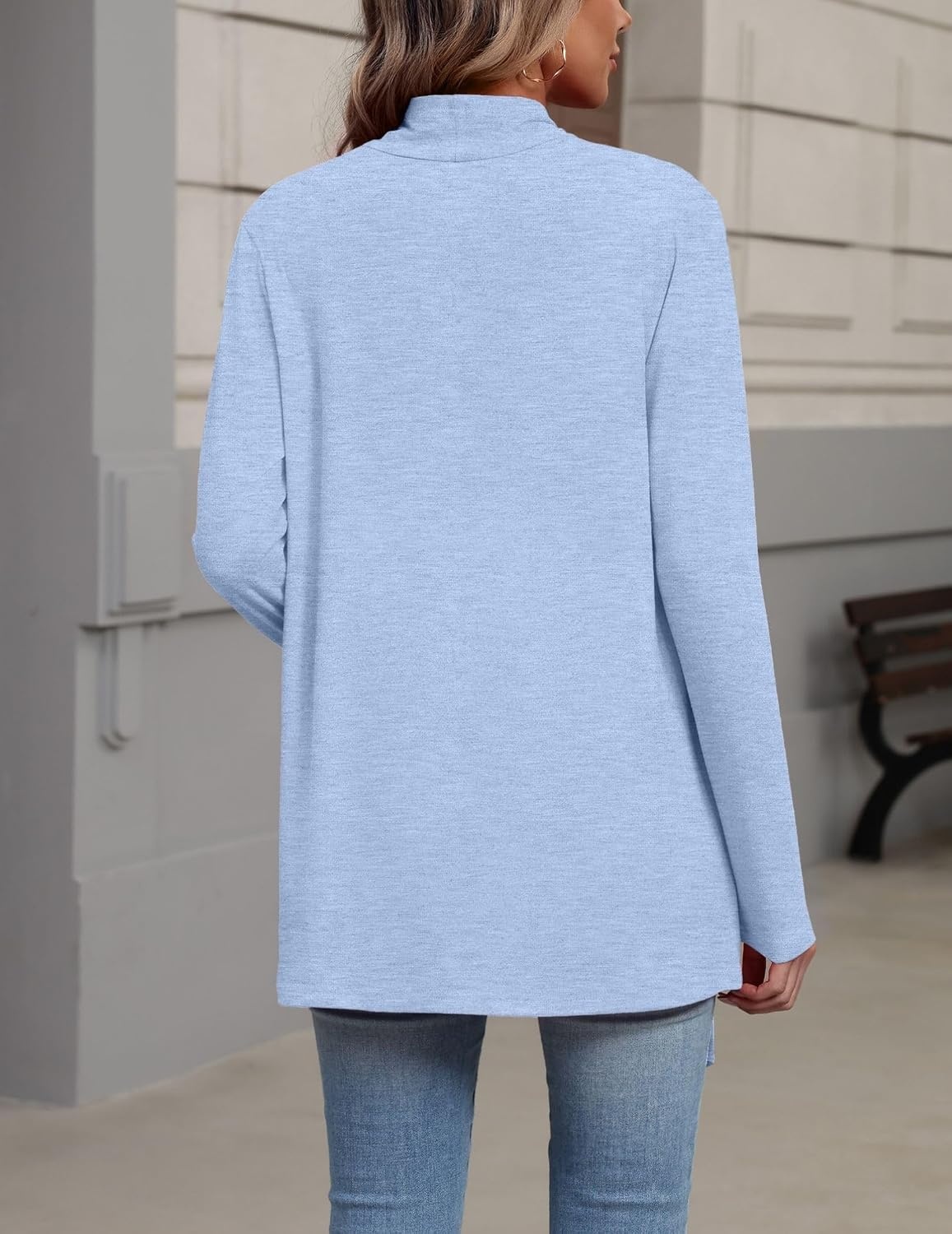 image:imageZeagoo Lightweight Cardigan for Women Long Sleeve Open Front CardigansLight Blue
