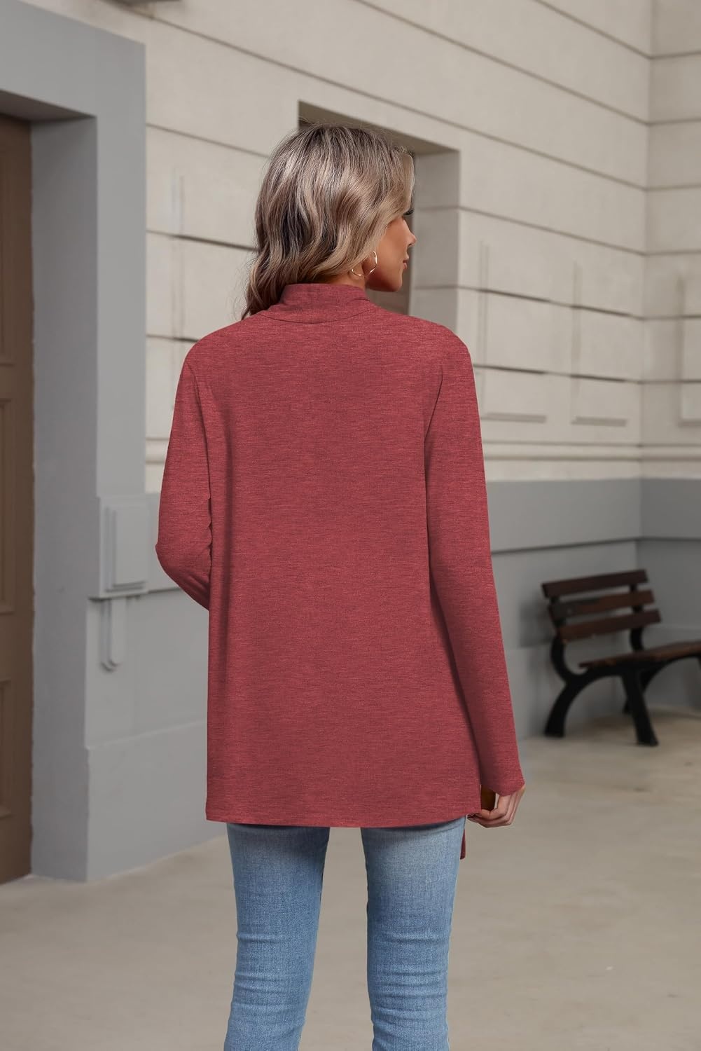 image:imageZeagoo Lightweight Cardigan for Women Long Sleeve Open Front CardigansRed