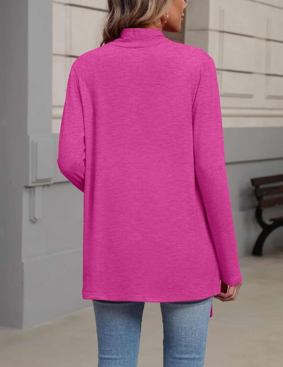 image:imageZeagoo Lightweight Cardigan for Women Long Sleeve Open Front CardigansRose Red