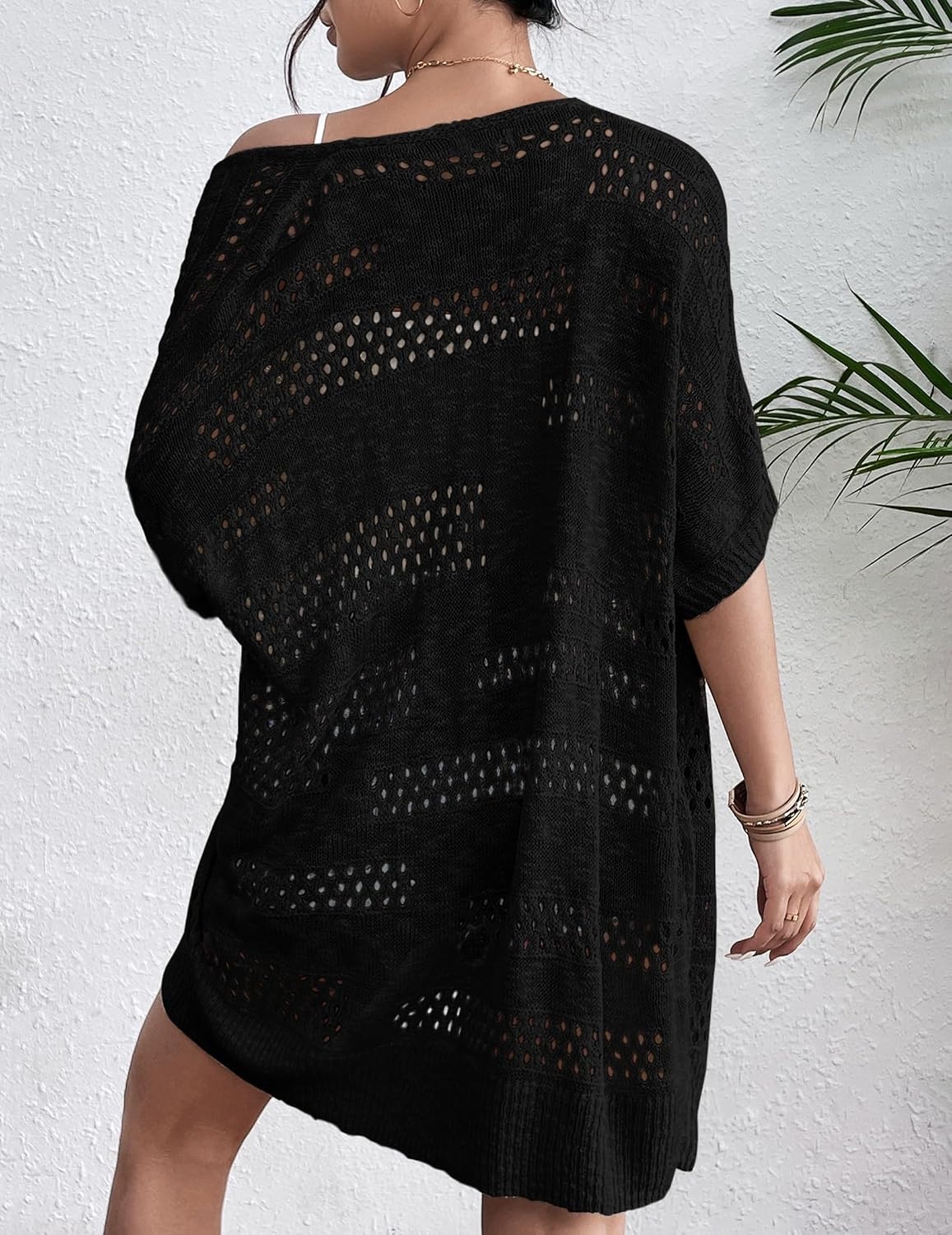 image:imageZeagoo Lightweight Summer Crochet Cardigan for WomenBlack