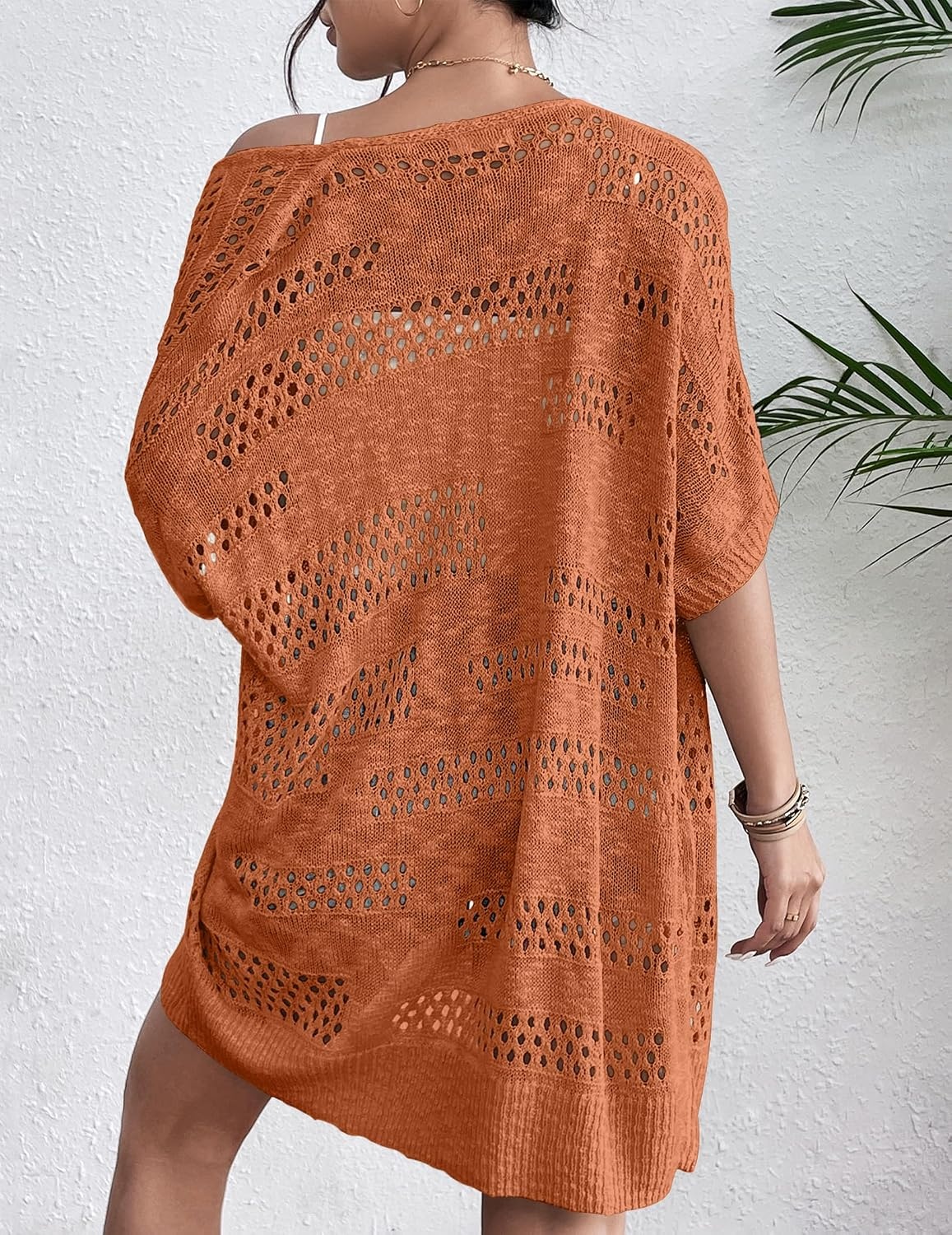 image:imageZeagoo Lightweight Summer Crochet Cardigan for WomenCaramel