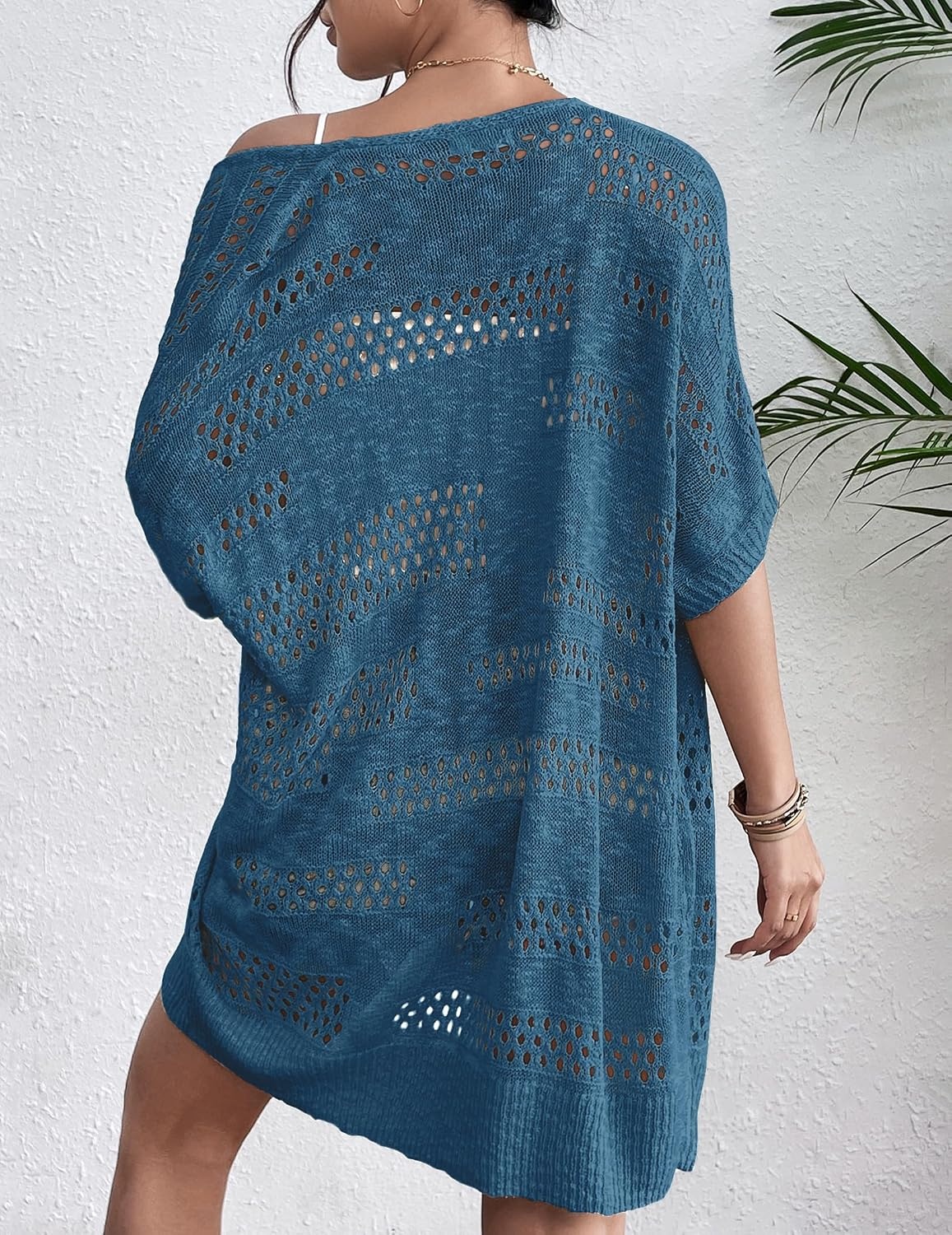 image:imageZeagoo Lightweight Summer Crochet Cardigan for WomenDark Blue