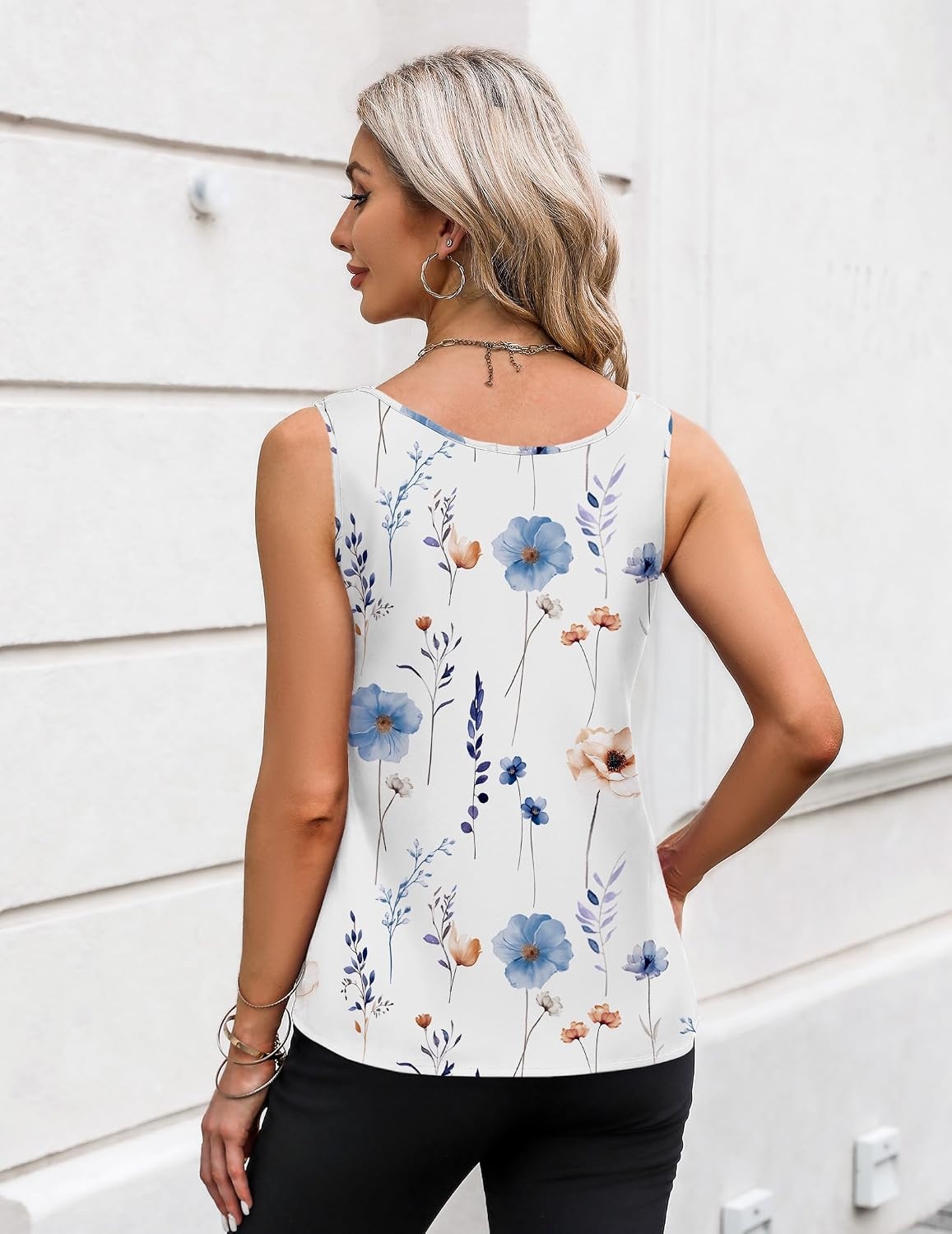 image:imageZeagoo Silk Satin Tank Tops for Women Scoop Neck Sleeveless Camisole TopsBf112