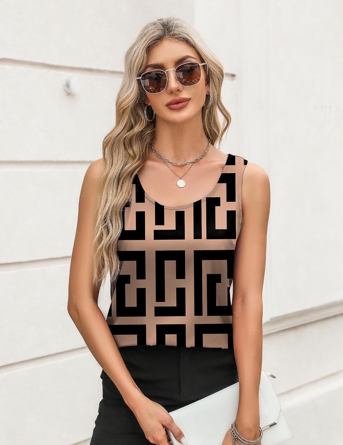 image:imageZeagoo Silk Satin Tank Tops for Women Scoop Neck Sleeveless Camisole TopsJh308