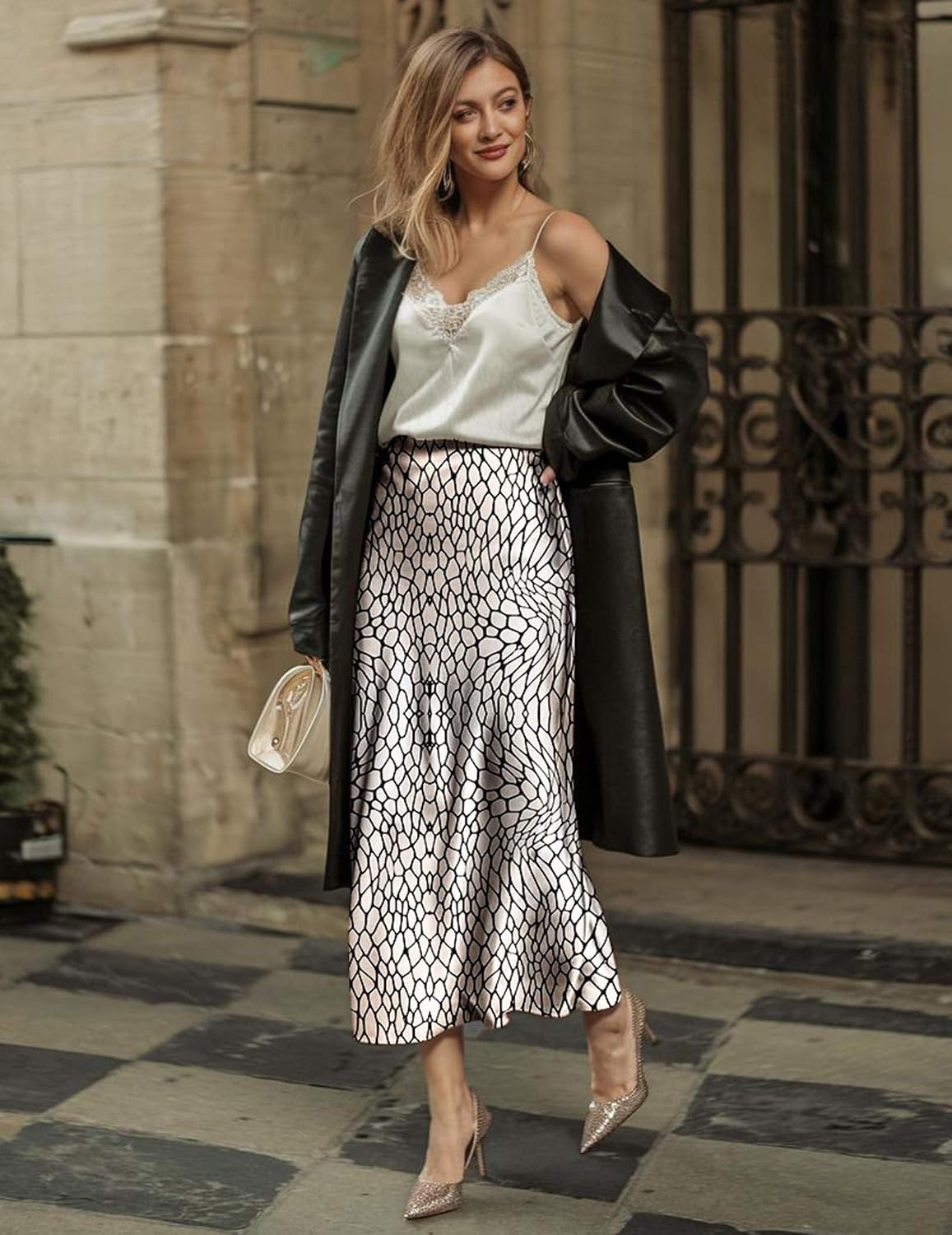 image:imageZeagoo Skirts for Women High Waist Skirt Elegant Midi Skirt SatinAn445