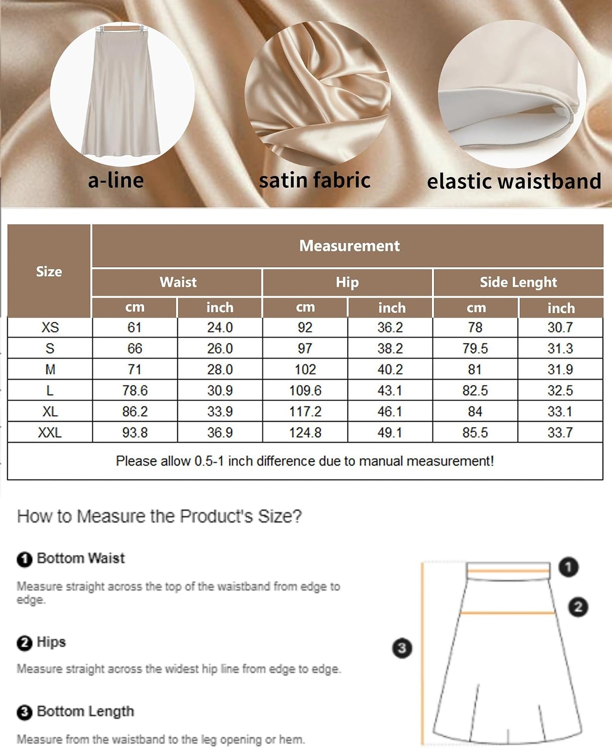 image:imageZeagoo Skirts for Women High Waist Skirt Elegant Midi Skirt SatinNavy Blue